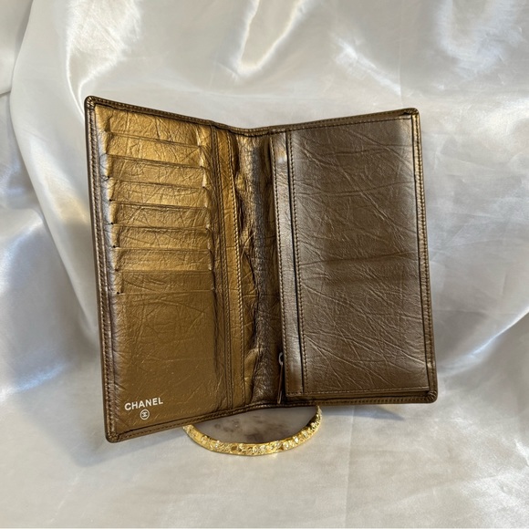 Chanel Cambon Bronze Gold CC Logo Long Wallet - Picture 6 of 12